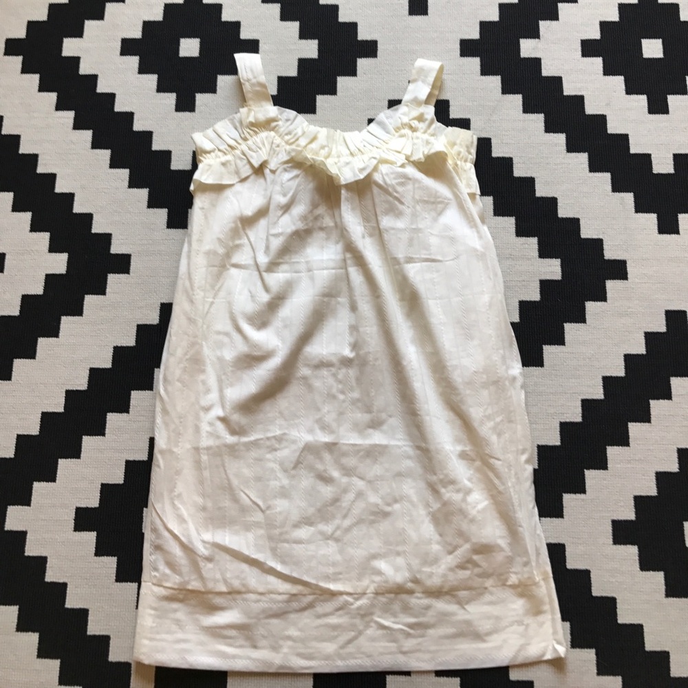 To the Max Cream Midi Dress with Ruffle Neckline
